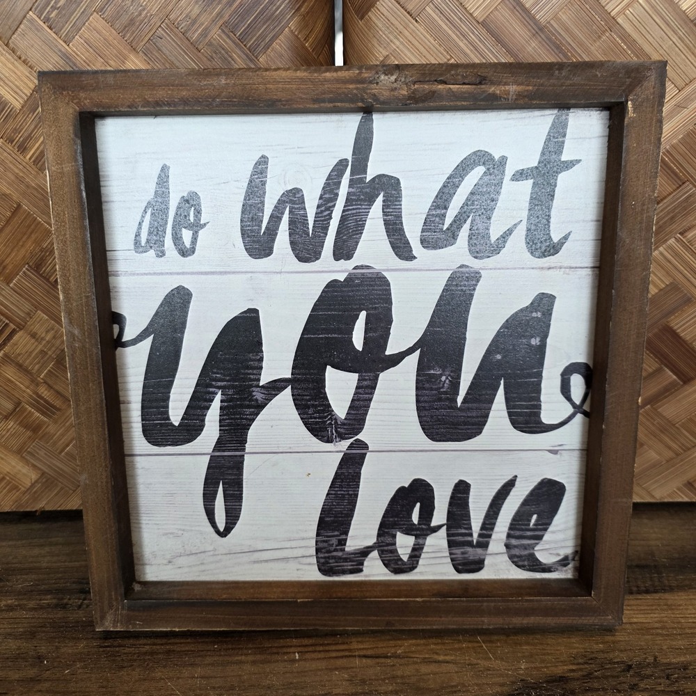 Do what You Love Wood Wall Art‎ Home Decor Plank Wood Decor Square Picture 9.5"